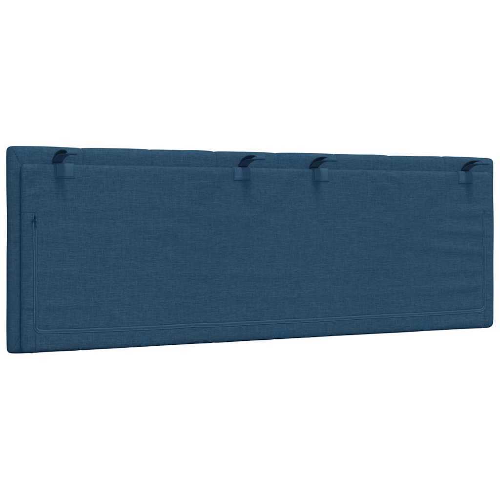 Kopfteil-Kissen "Hanko" Blau 120 cm Stoff