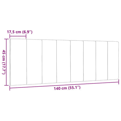 Kopfteil-Kissen "Hanko" Hellgrau 140 cm Stoff
