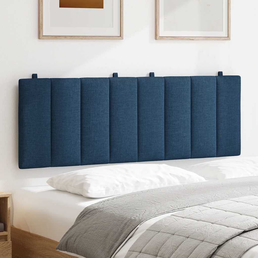 Kopfteil-Kissen "Hanko" Blau 140 cm Stoff