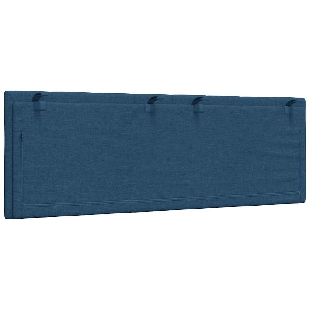 Kopfteil-Kissen "Hanko" Blau 140 cm Stoff
