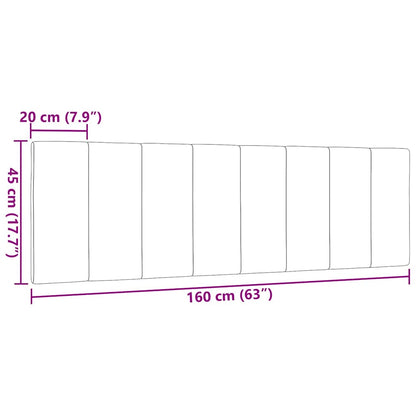 Kopfteil-Kissen "Hanko" Hellgrau 160 cm Stoff
