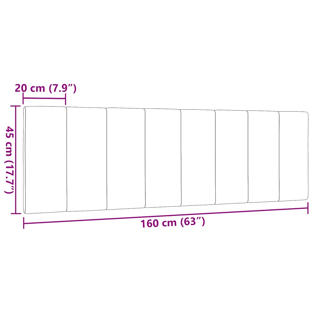 Kopfteil-Kissen "Hanko" Schwarz 160 cm Stoff