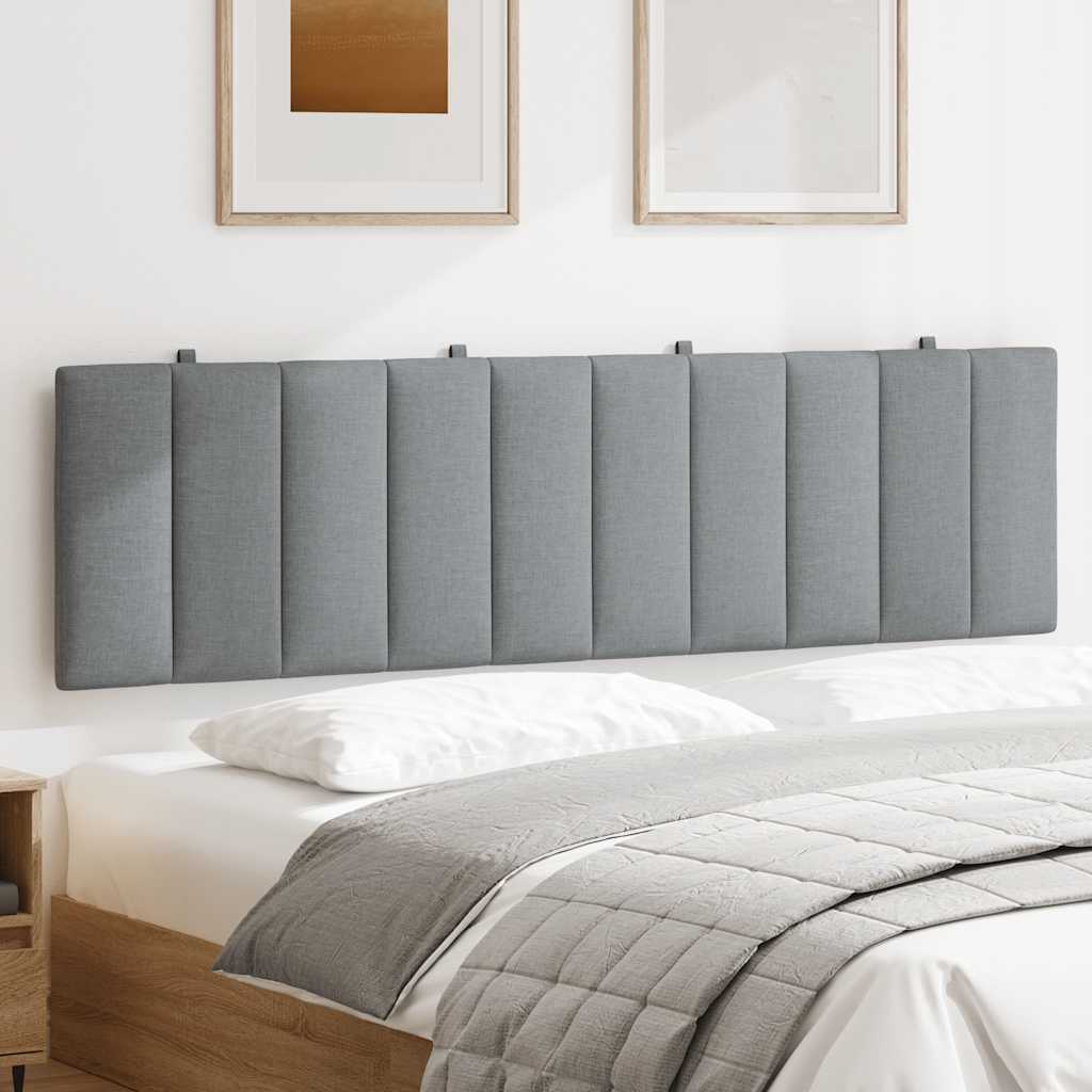 Kopfteil-Kissen "Hanko" Hellgrau 180 cm Stoff