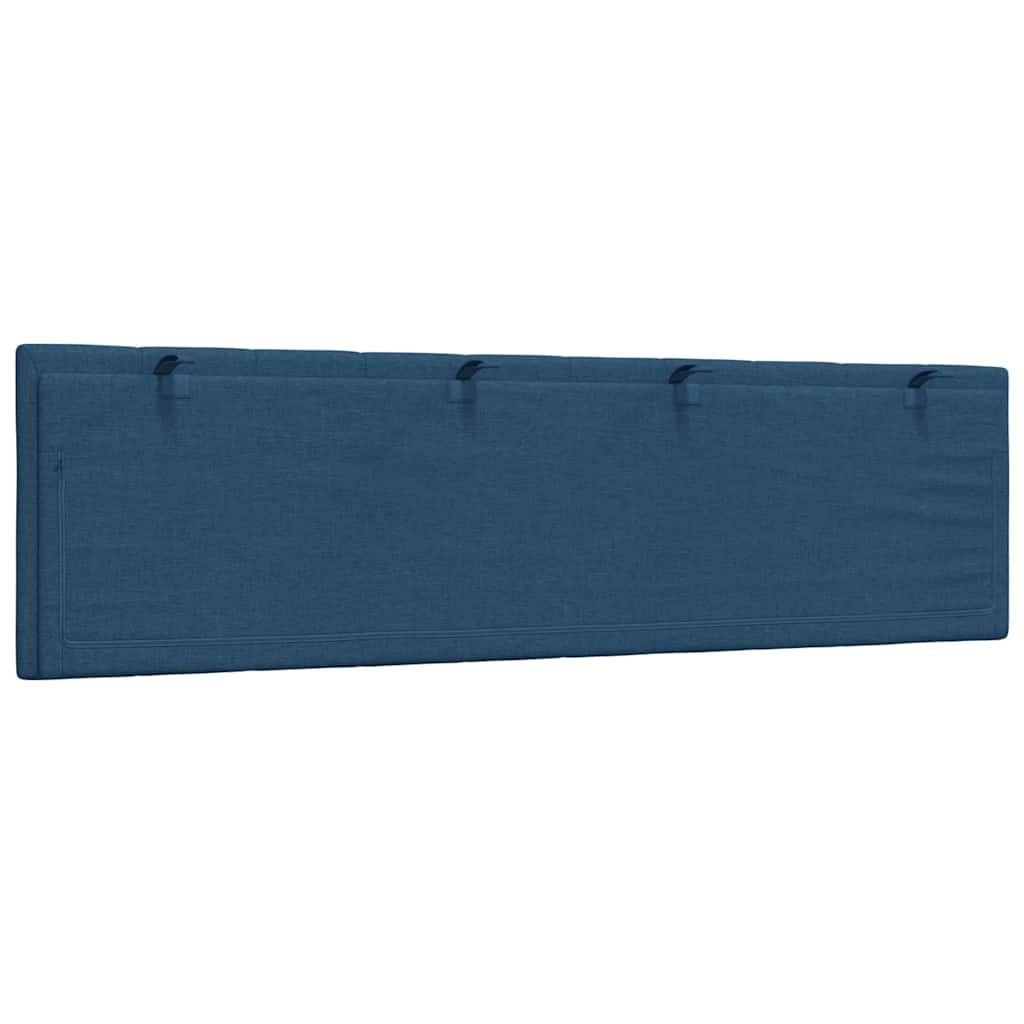 Kopfteil-Kissen "Hanko" Blau 180 cm Stoff