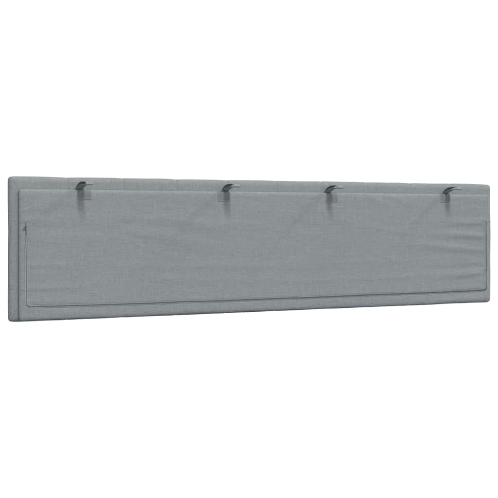 Kopfteil-Kissen "Hanko" Hellgrau 200 cm Stoff