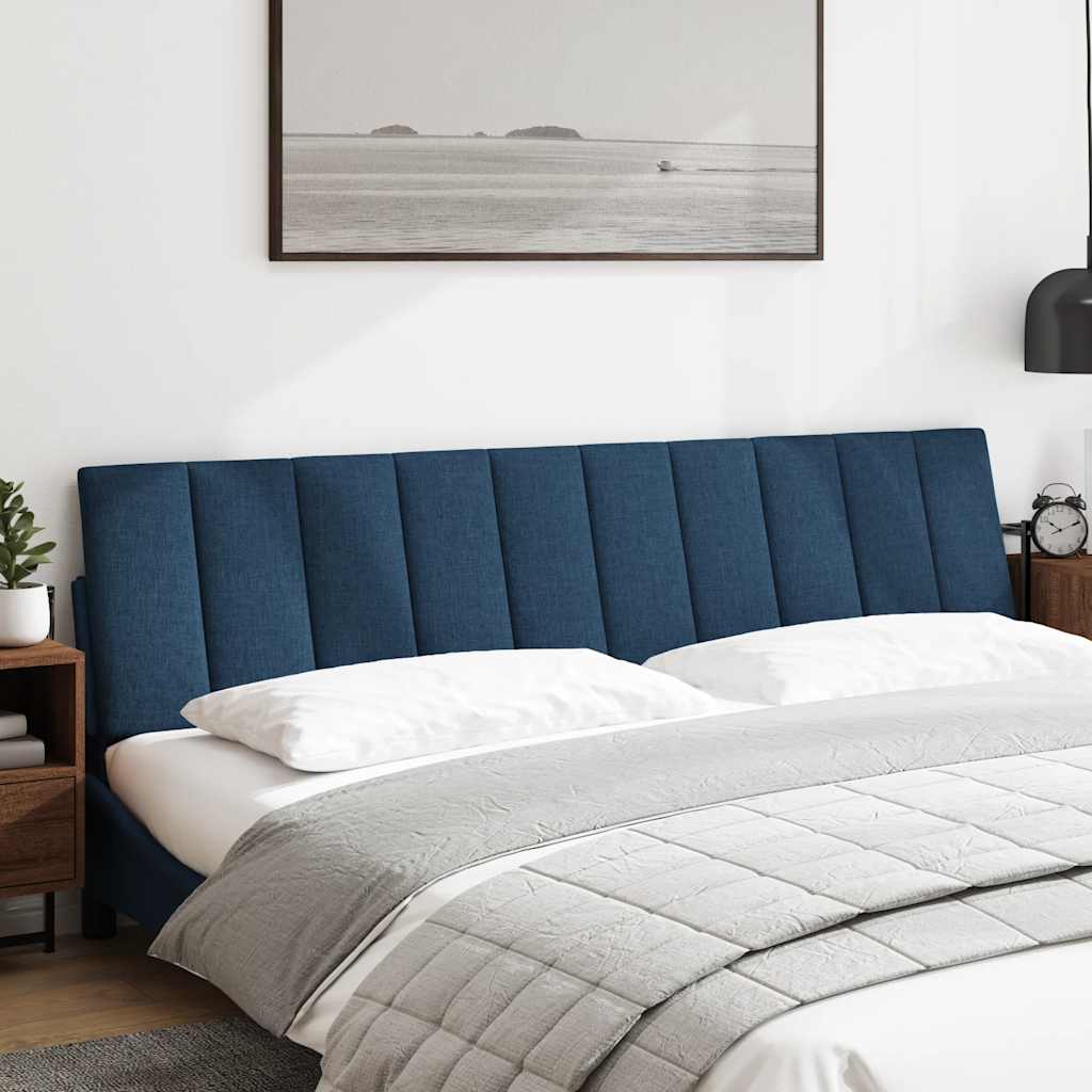 Kopfteil-Kissen "Hanko" Blau 200 cm Stoff