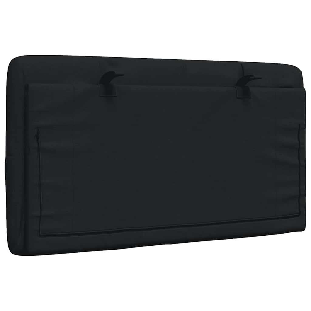 Kopfteil-Kissen Schwarz 90 cm Stoff