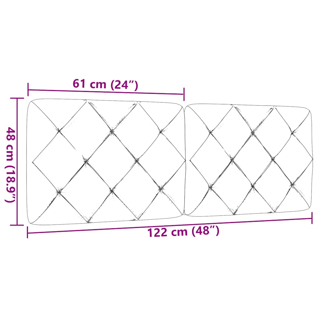 Kopfteil-Kissen Hellgrau 120 cm Stoff