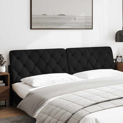 Kopfteil-Kissen Schwarz 200 cm Stoff