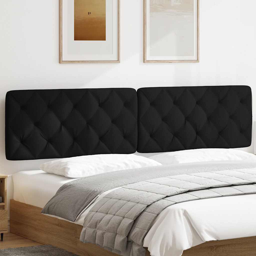 Kopfteil-Kissen Schwarz 200 cm Stoff