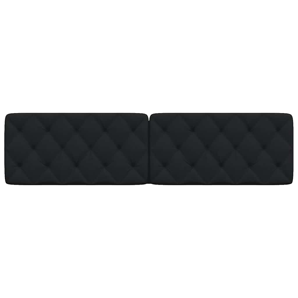 Kopfteil-Kissen Schwarz 200 cm Stoff