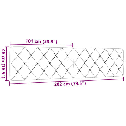 Kopfteil-Kissen Schwarz 200 cm Stoff
