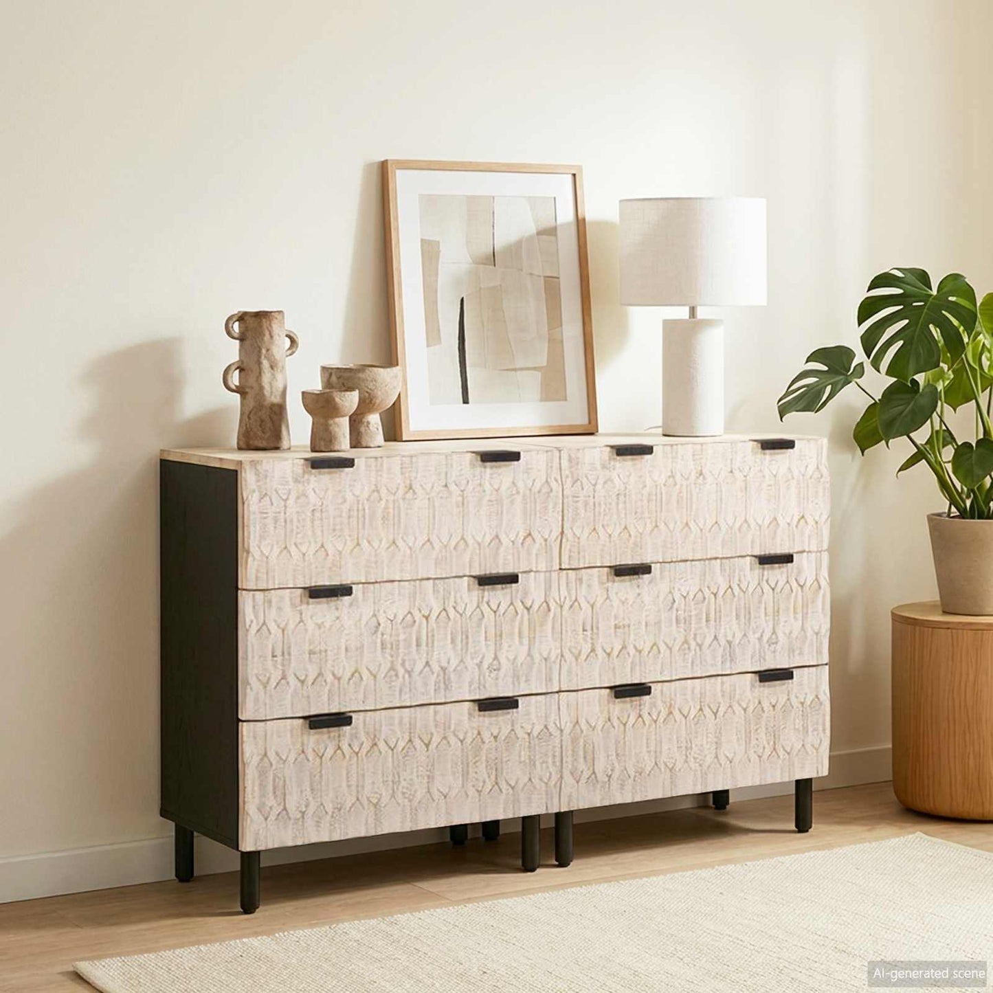Sideboard 2 Stk. 60 x 33 x 75 cm Massivholz Mango