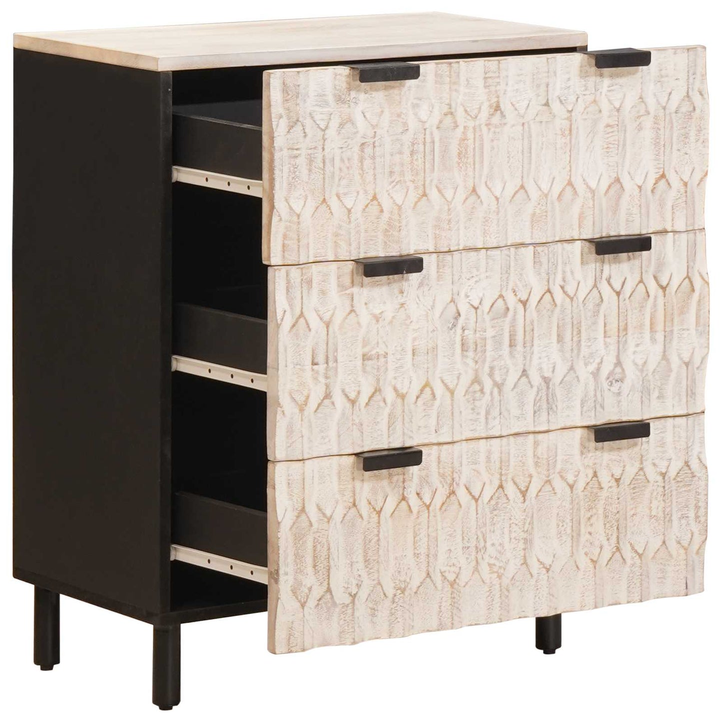 Sideboard 2 Stk. 60 x 33 x 75 cm Massivholz Mango