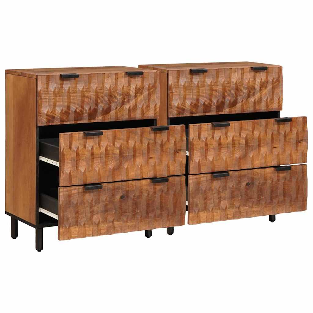 Sideboard 2 pcs Akazienbraune Oberfläche 60 x 33 x 75 cm