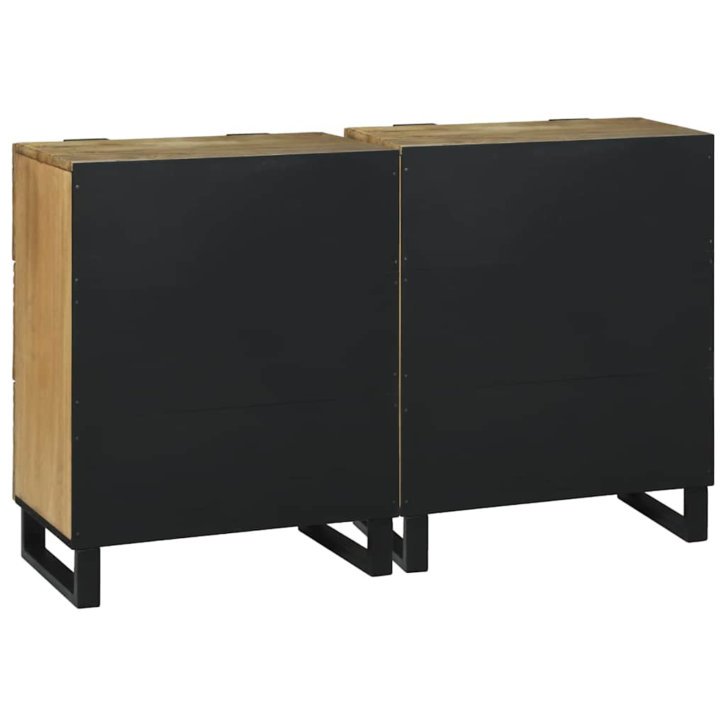 Sideboard Set 2 Stk. Natur 120 x 33 x 75 cm Massivholz Mango