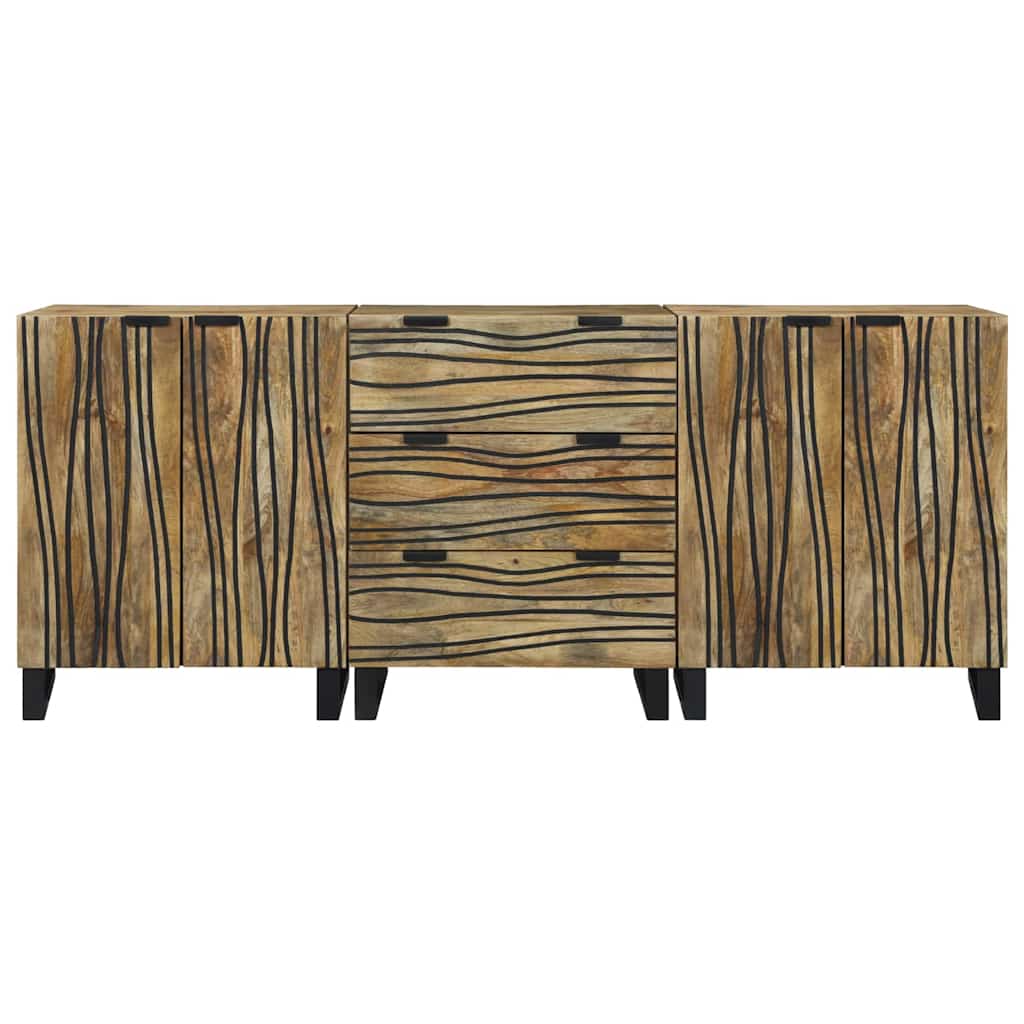 Badezimmermöbel Set mit Regal 3 pcs Braun Massives Mango-Holz