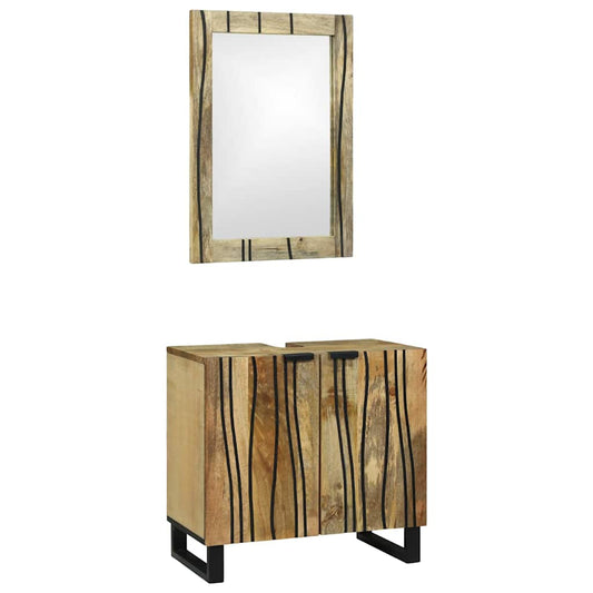 Badezimmermöbel Set mit Regal 2 pcs Braun 62 x 33 x 58 cm