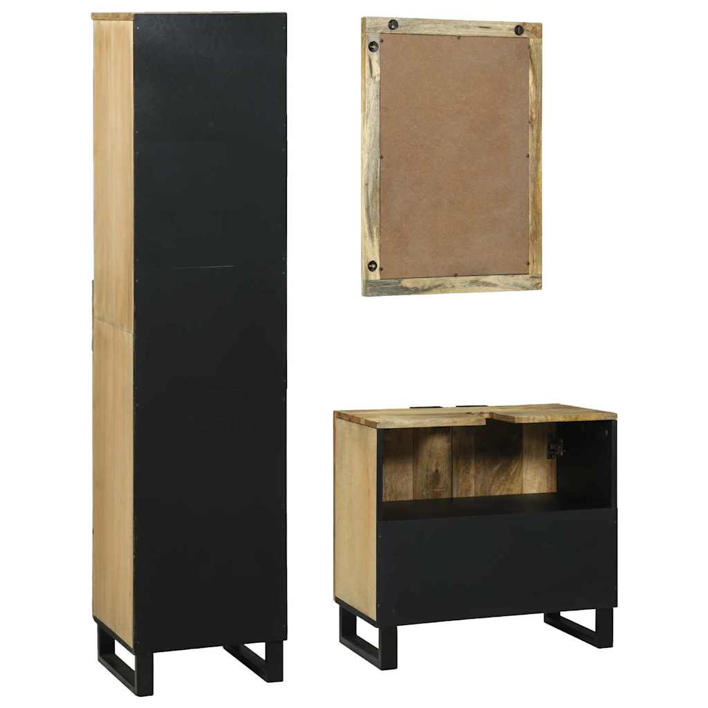 Badezimmermöbel-Set 3 stk. Braun 38 x 33 x 160 cm Holzwerkstoff