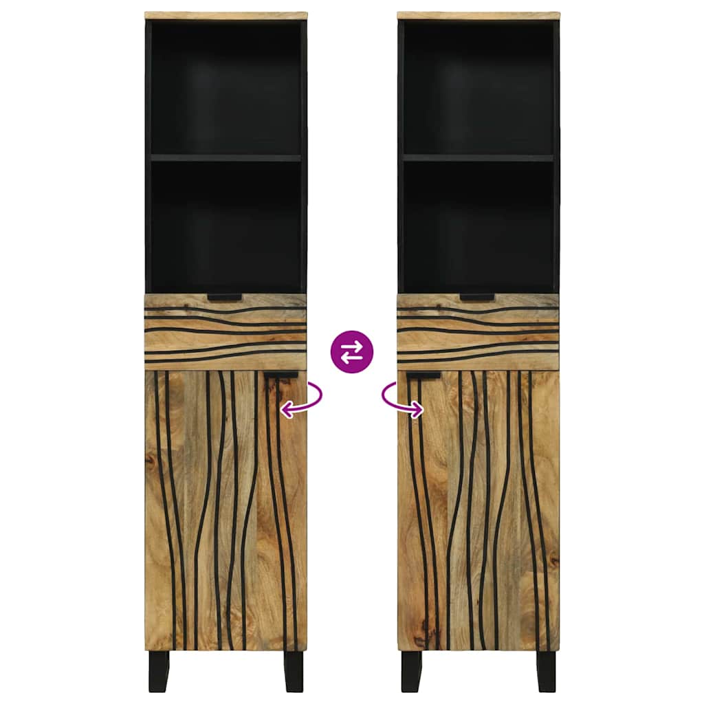 Badezimmermöbel-Set 3 stk. Braun 38 x 33 x 160 cm Holzwerkstoff