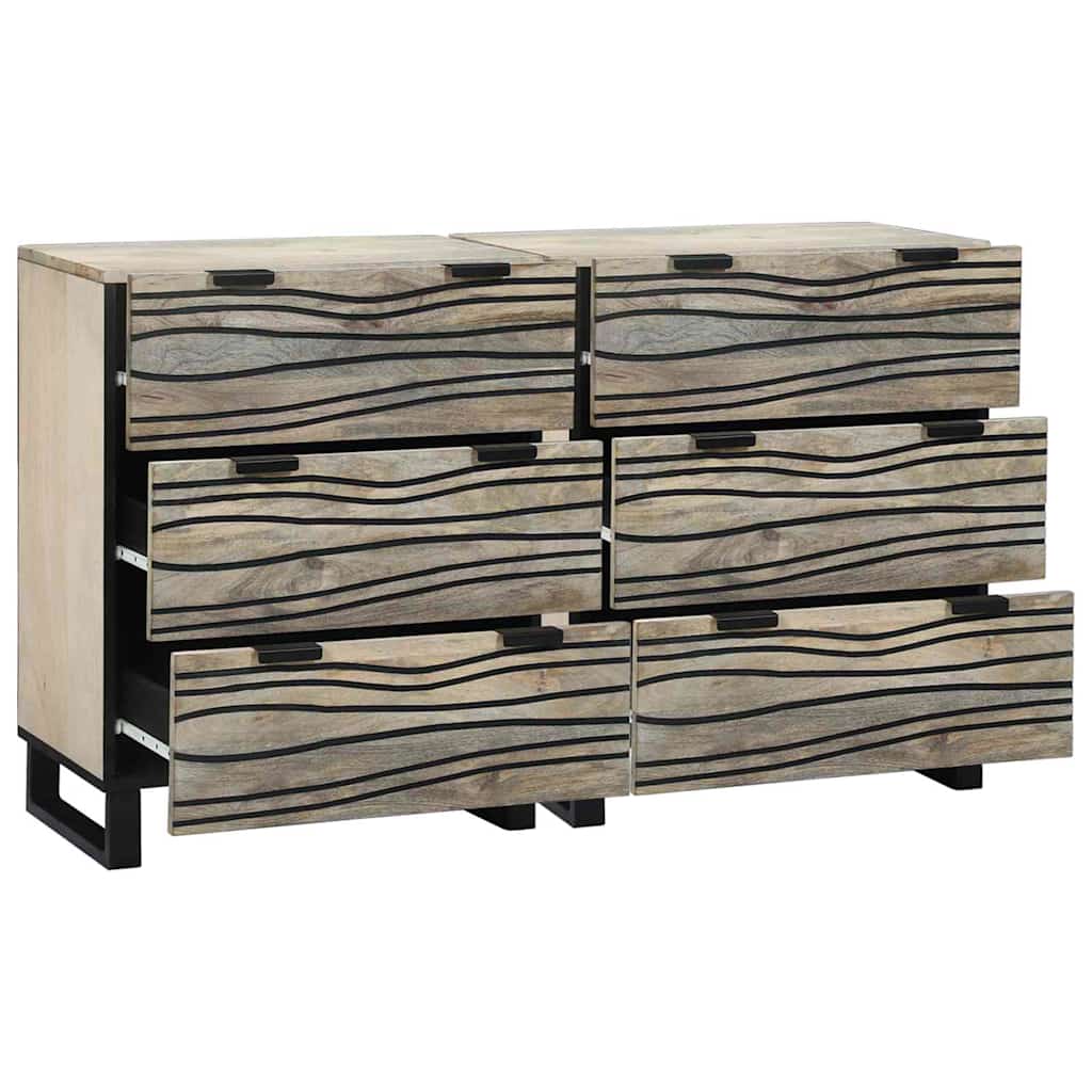 Sideboard Set 2 stk. Weiß 120 x 33 x 75 cm Massivholz Mango