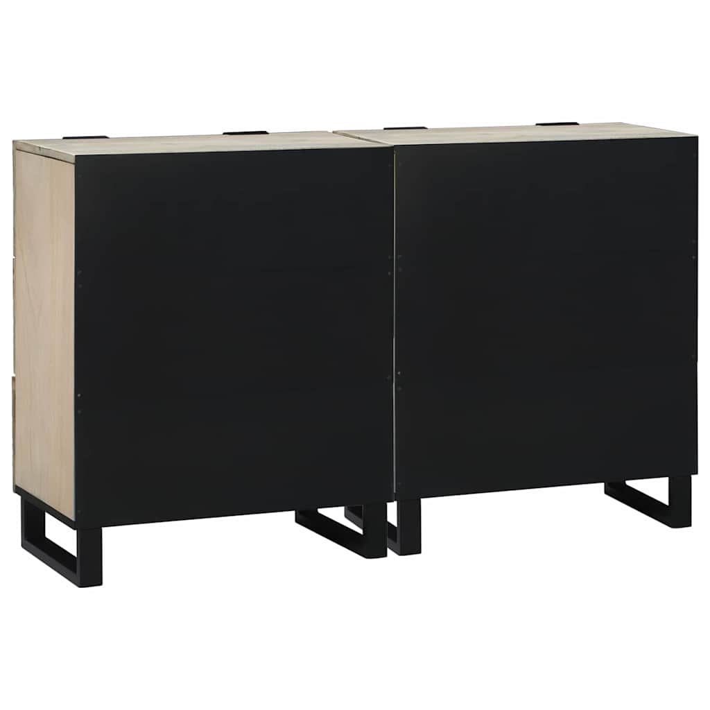Sideboard Set 2 stk. Weiß 120 x 33 x 75 cm Massivholz Mango