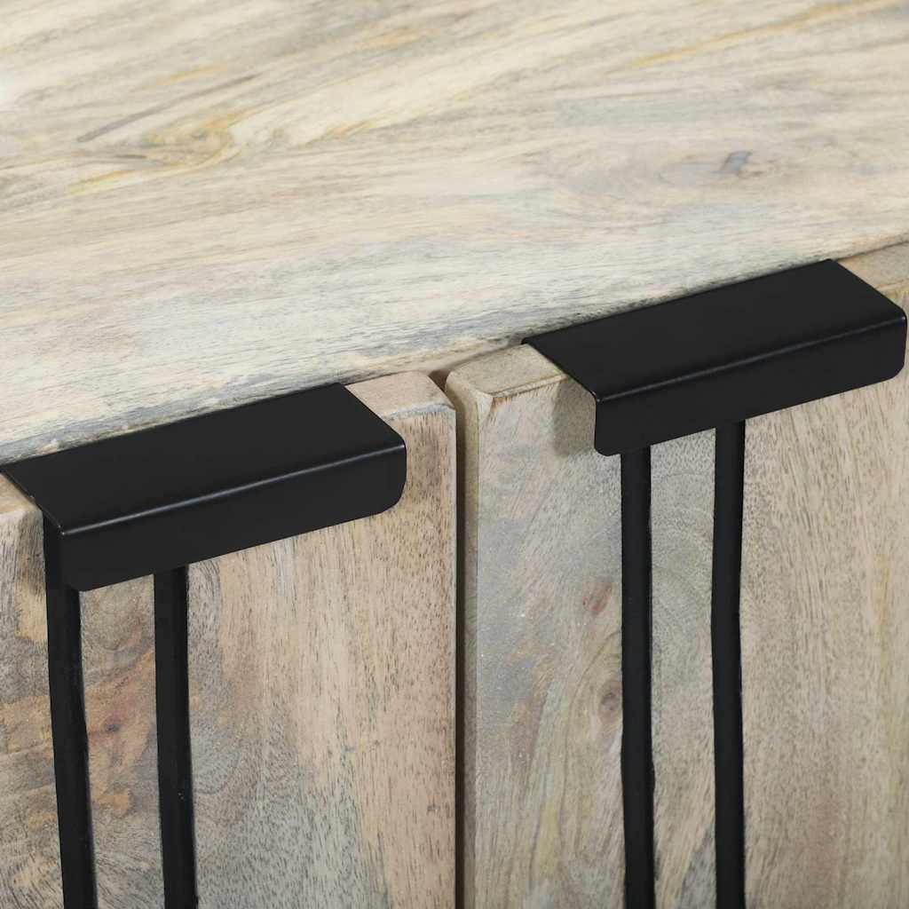 Badezimmermöbel Set mit Regal 3 pcs Weiß Massives Mango-Holz