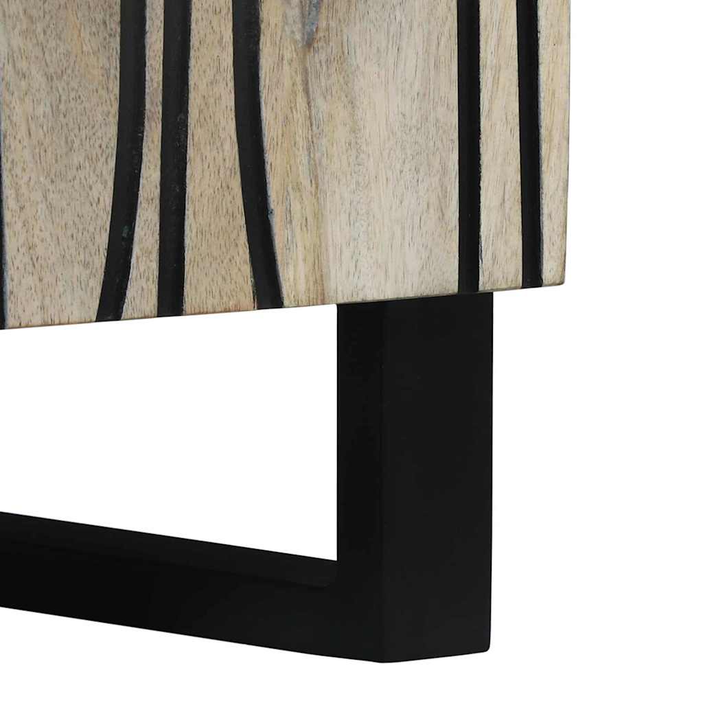 Badezimmermöbel Set mit Regal 3 pcs Weiß Massives Mango-Holz