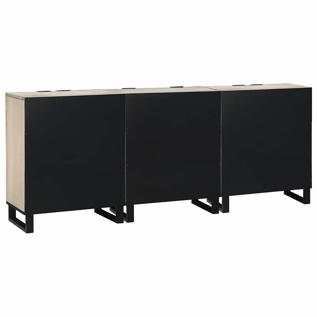 Badezimmermöbel Set mit Regal 3 pcs Weiß Massives Mango-Holz