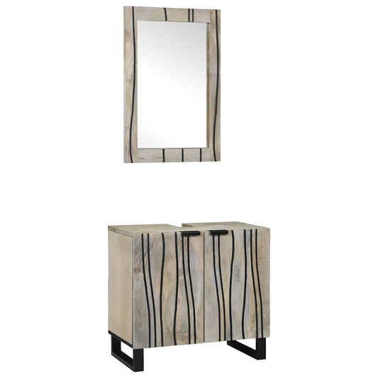 Badezimmermöbel Set mit Regal 2 pcs Weiß 62 x 33 x 58 cm