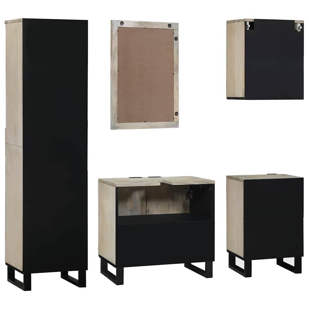 Badezimmermöbel Set mit Schubladen mit Regal 5 pcs Walnussbraun