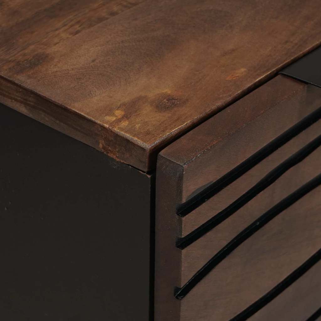 Sideboard Set 2 pcs Walnuss 120 x 33,5 x 75 cm Massivholz Mango