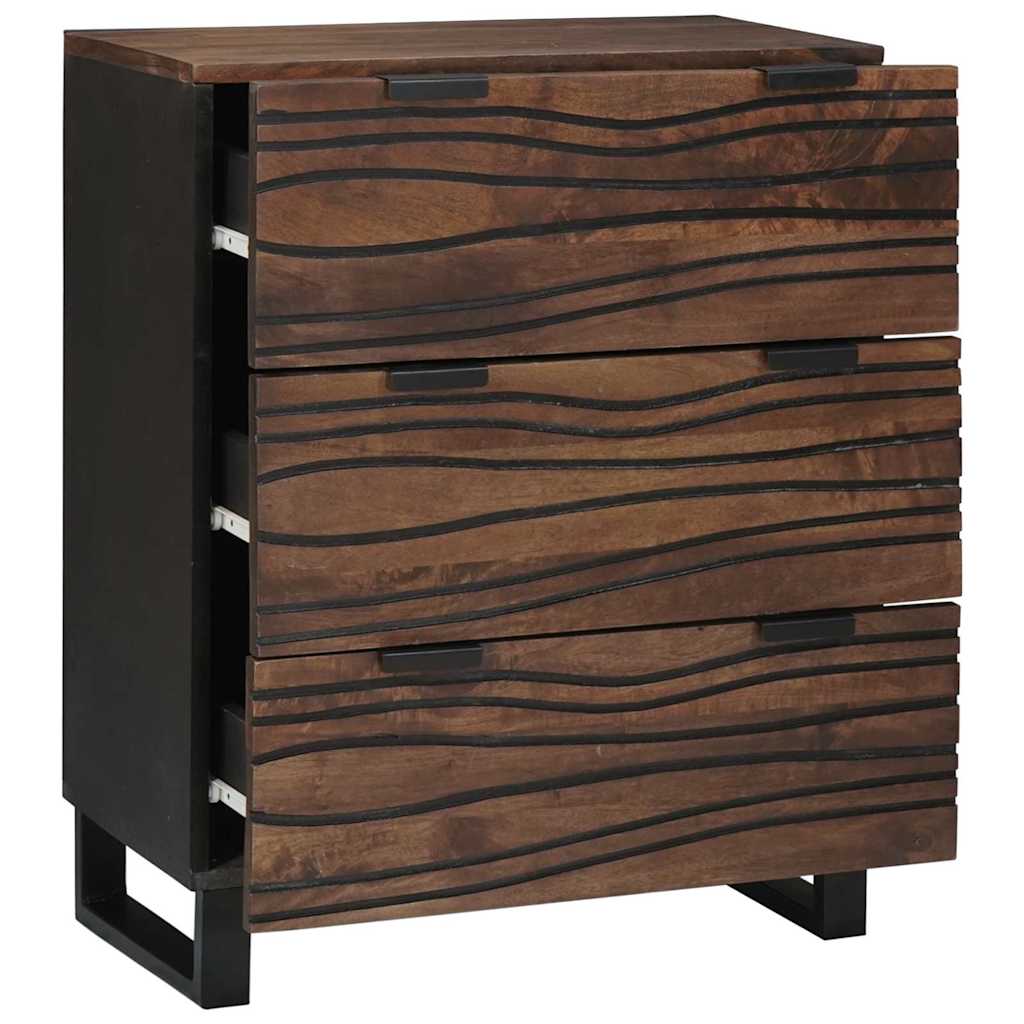 Sideboard Set 2 stk. Walnuss 120 x 33 x 75 cm Massivholz Mango