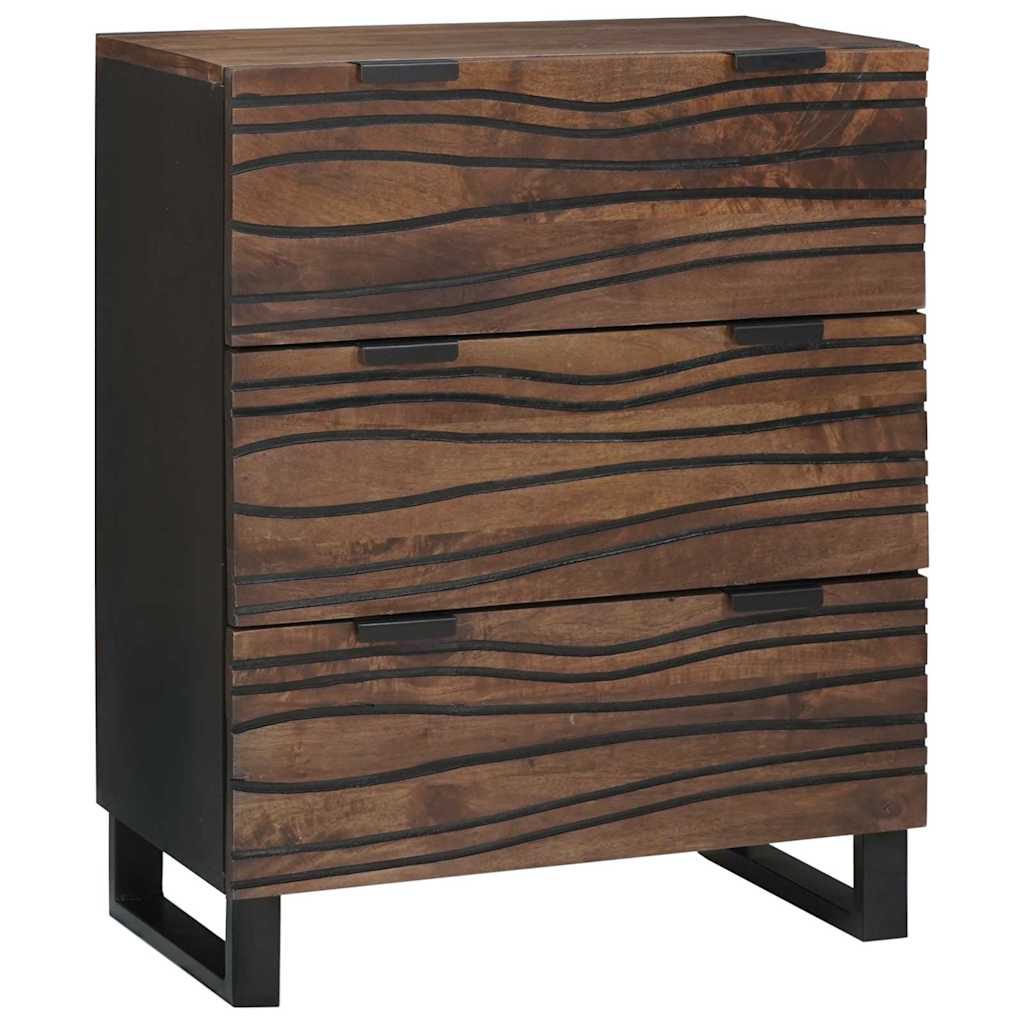 Sideboard Set 2 stk. Walnuss 120 x 33 x 75 cm Massivholz Mango