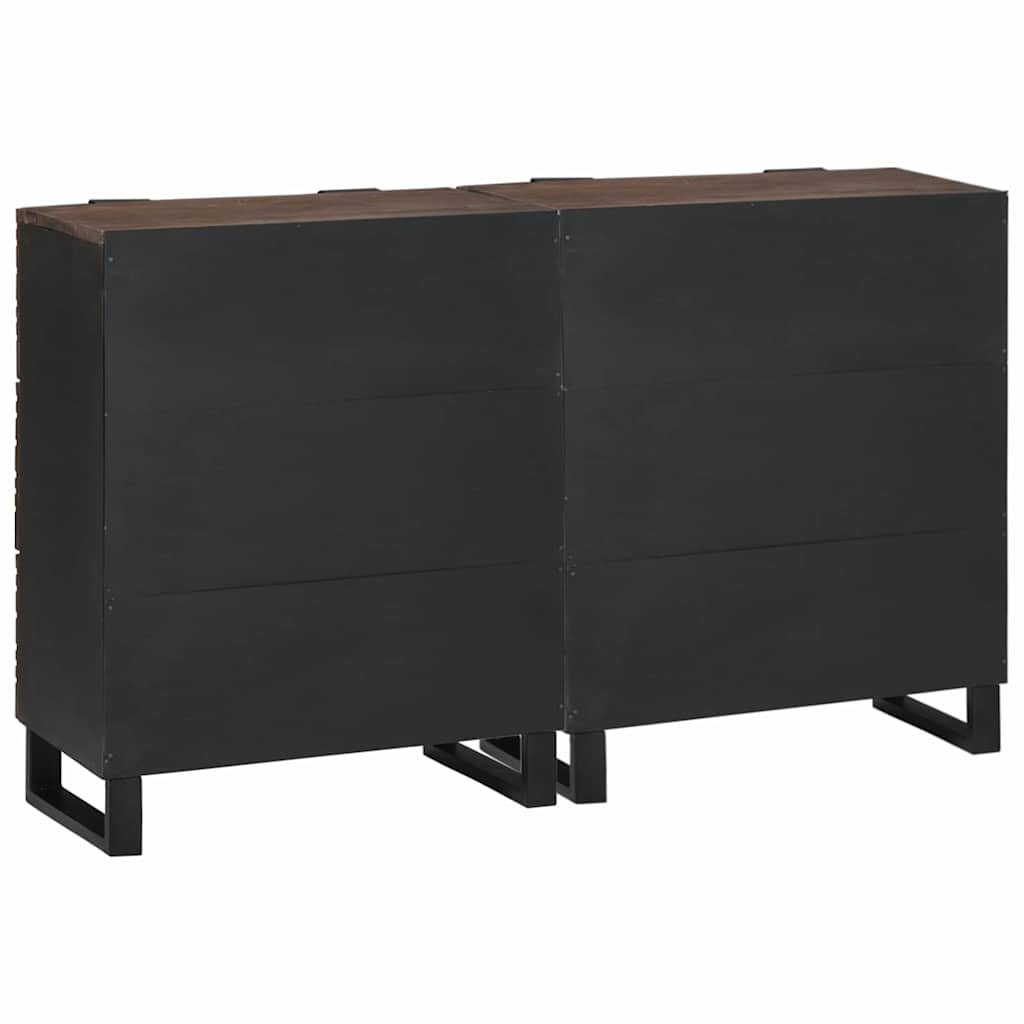 Sideboard Set 2 stk. Walnuss 120 x 33 x 75 cm Massivholz Mango