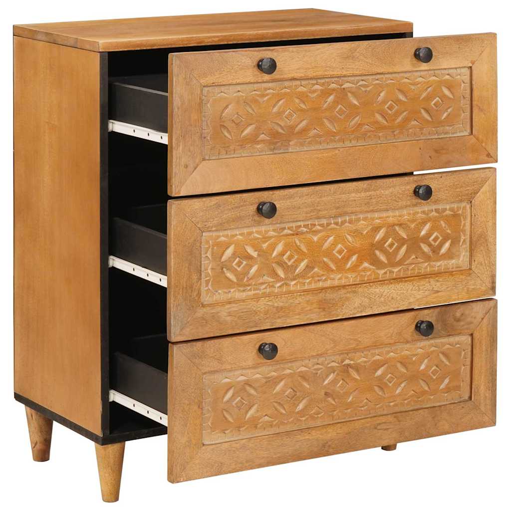 Sideboard 2 stk. 120 x 33,5 x 75 cm massives Mangoholz Braun