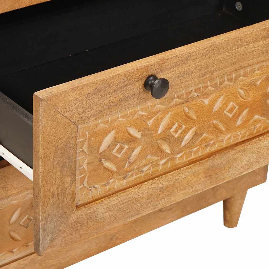 Sideboard 3 stk. 180 x 33,5 x 75 cm massives Mangoholz Braun