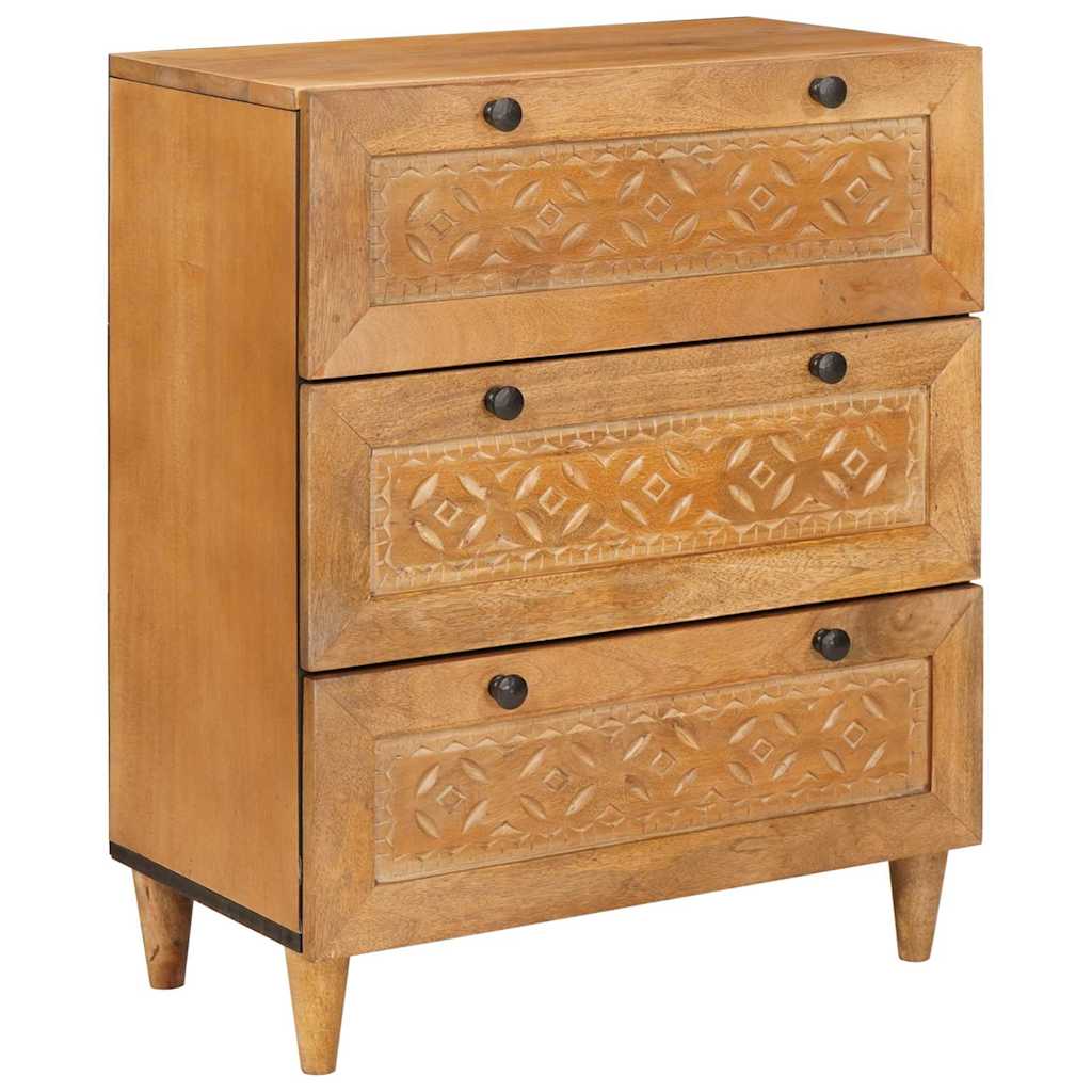 Sideboard 3 stk. 180 x 33,5 x 75 cm massives Mangoholz Braun