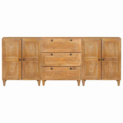 Sideboard 3 stk. 180 x 33,5 x 75 cm massives Mangoholz Braun