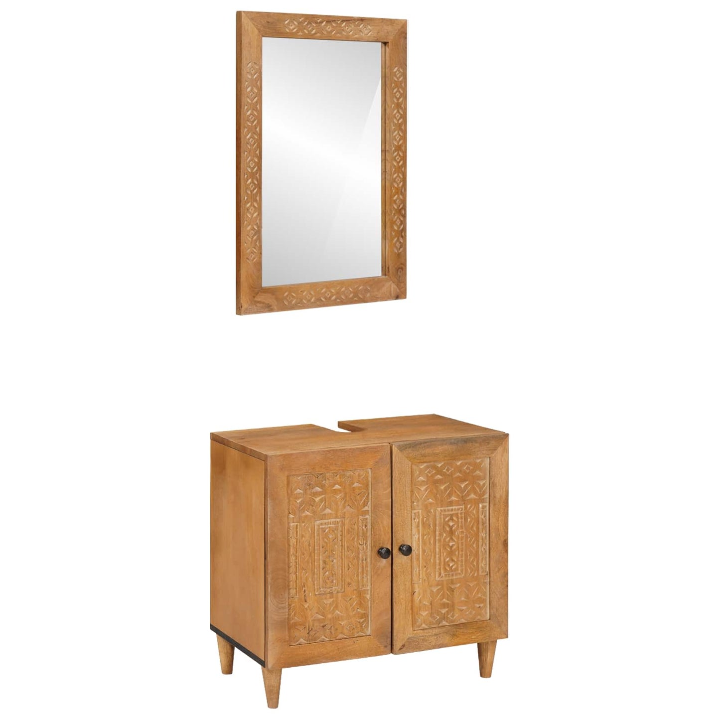 Badezimmermöbel-Set 2 stk. Braun 62 x 33 x 58 cm Holzwerkstoff