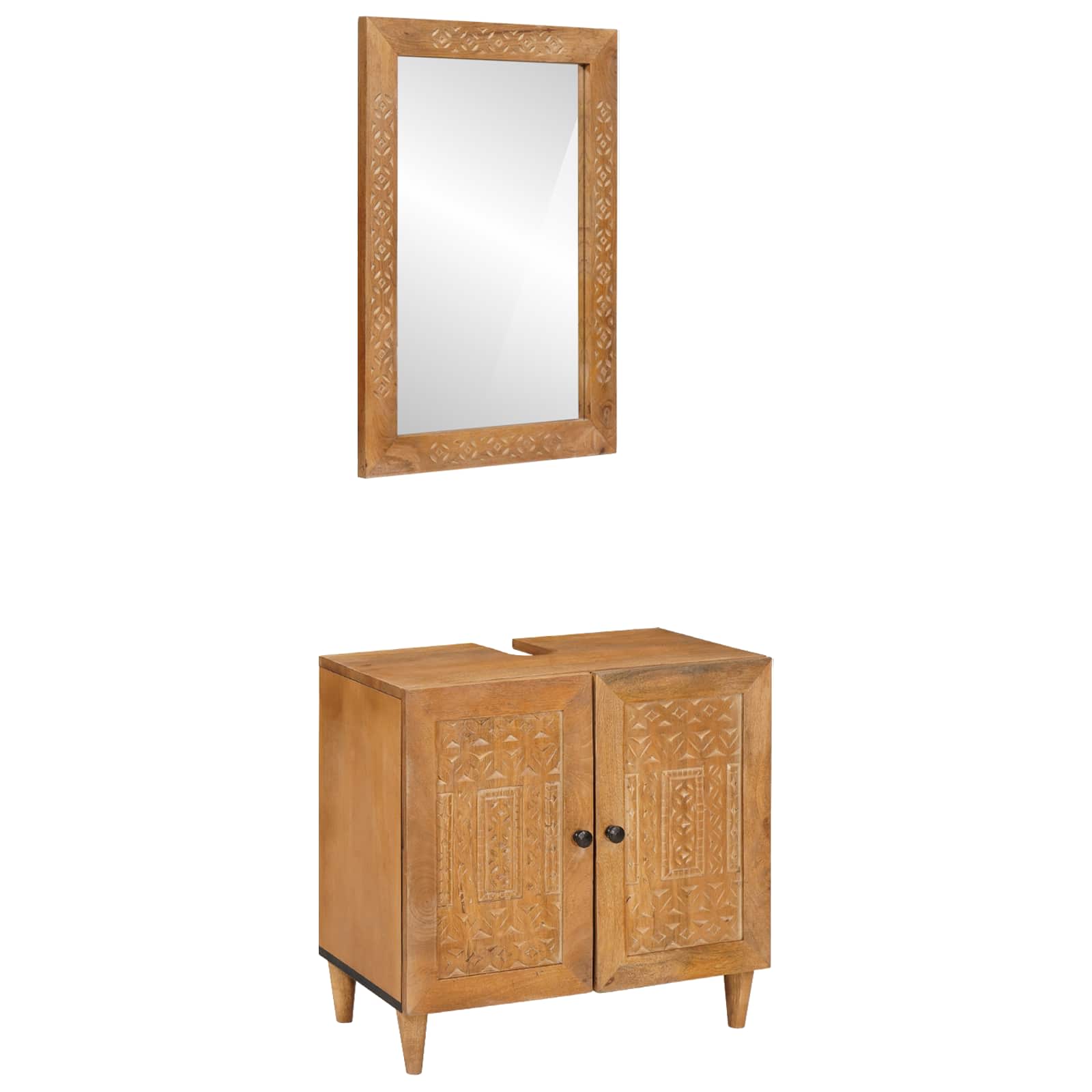 Badezimmermöbel-Set 2 stk. Braun 62 x 33 x 58 cm Holzwerkstoff