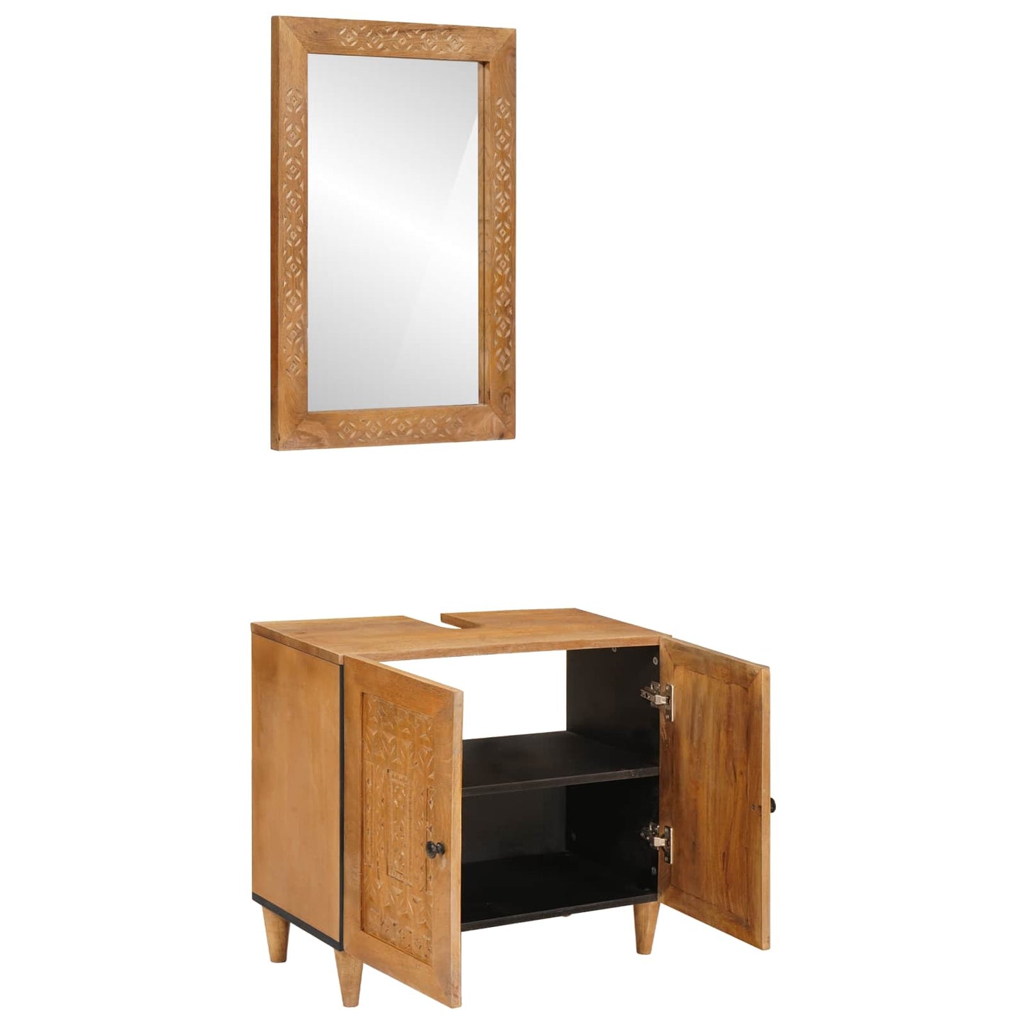 Badezimmermöbel-Set 2 stk. Braun 62 x 33 x 58 cm Holzwerkstoff