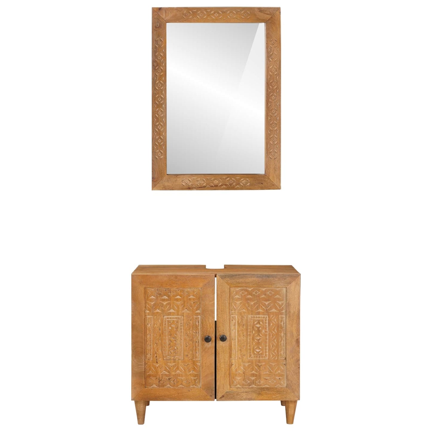 Badezimmermöbel-Set 2 stk. Braun 62 x 33 x 58 cm Holzwerkstoff