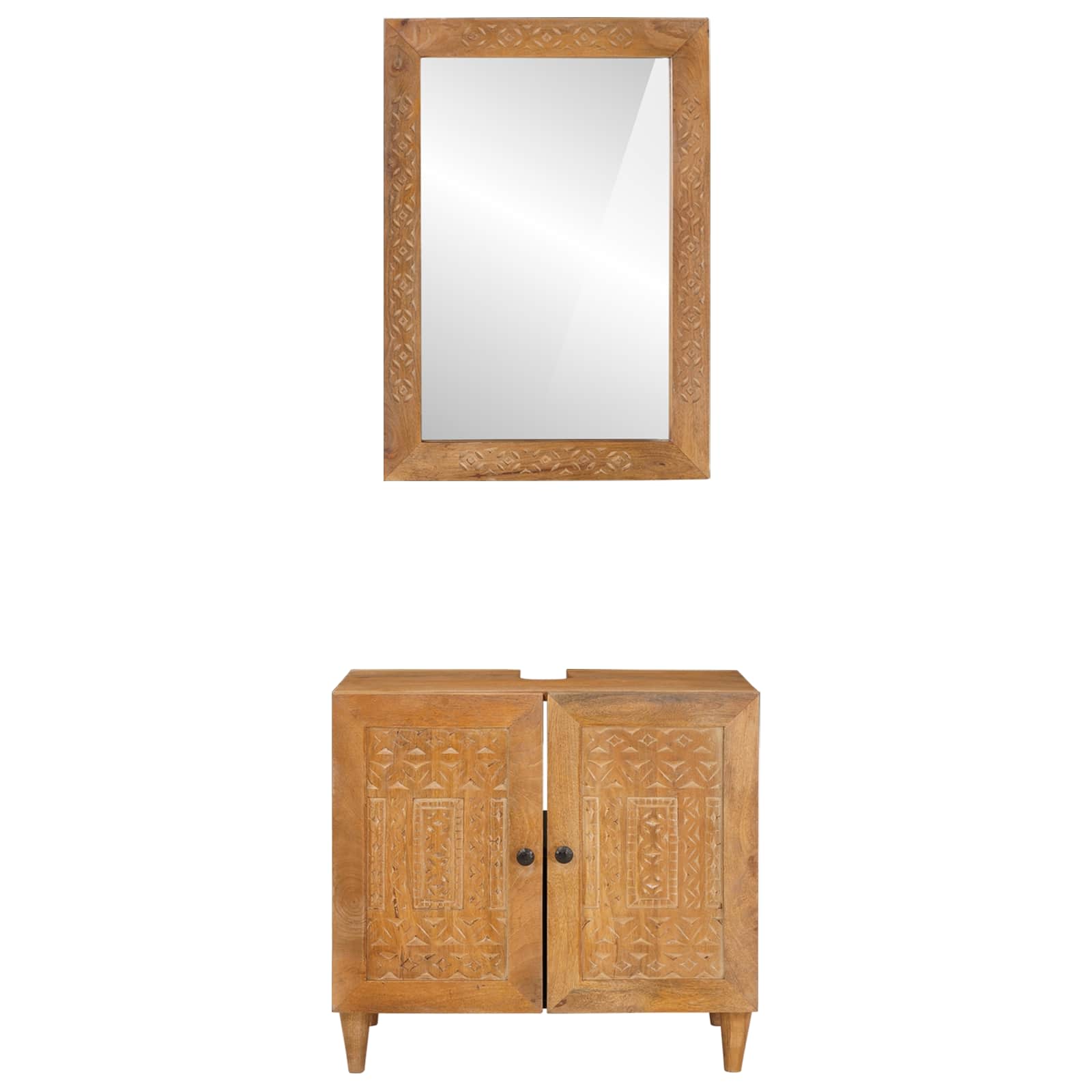 Badezimmermöbel-Set 2 stk. Braun 62 x 33 x 58 cm Holzwerkstoff