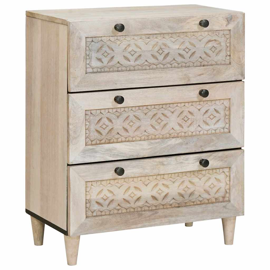 Sideboard 2 pcs Weiß 120 x 33,5 x 75 cm massives Mangoholz