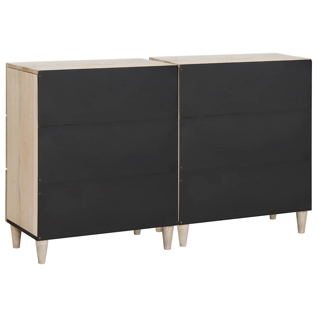 Sideboard 2 pcs Weiß 120 x 33,5 x 75 cm massives Mangoholz