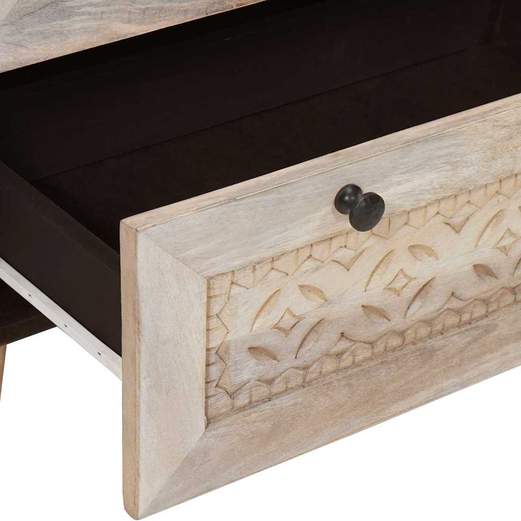 Sideboard 3 Stk. 180 x 33,5 x 75 cm massives Mangoholz Weiß