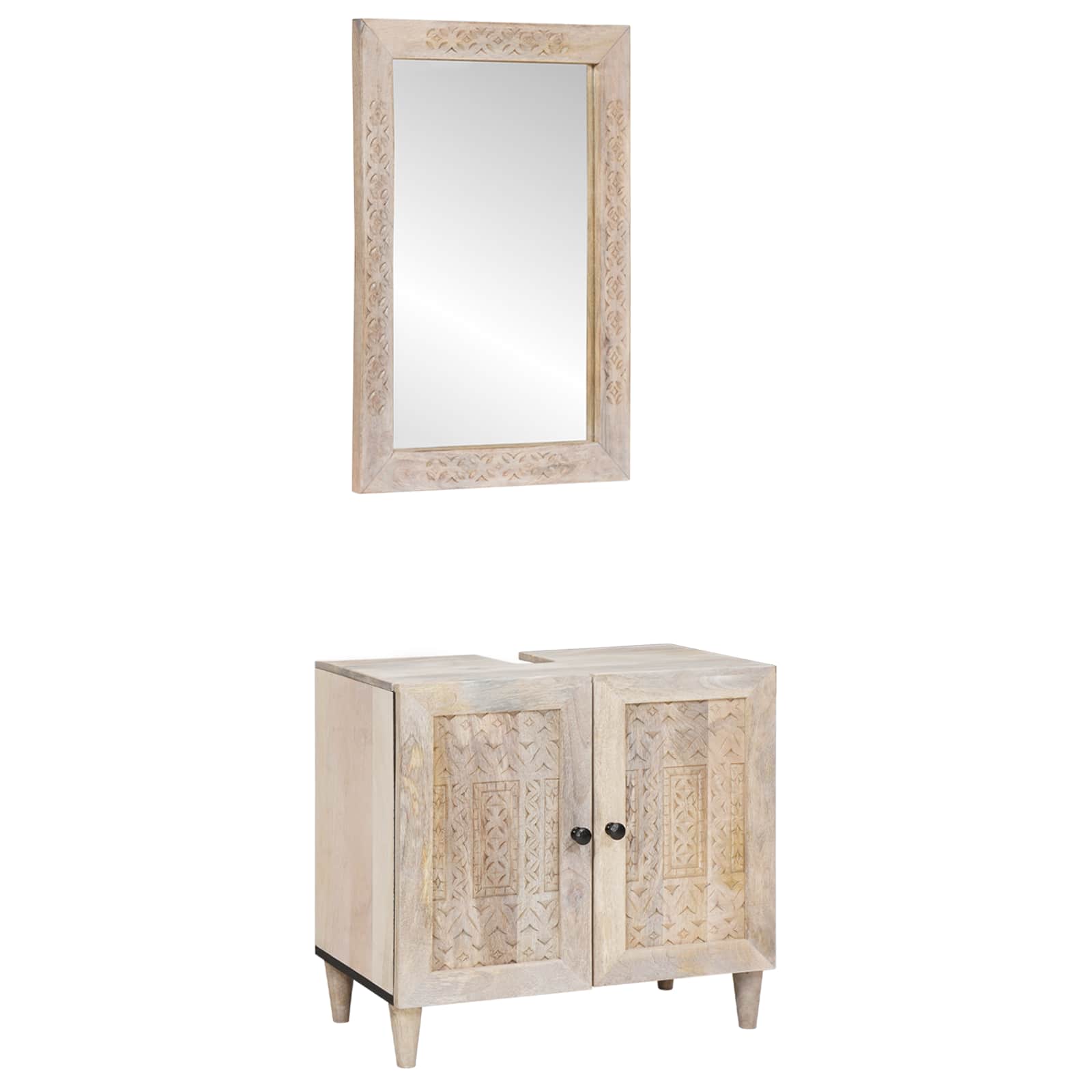 Badezimmermöbel-Set 2 stk. Weiß 62 x 33 x 58 cm Holzwerkstoff