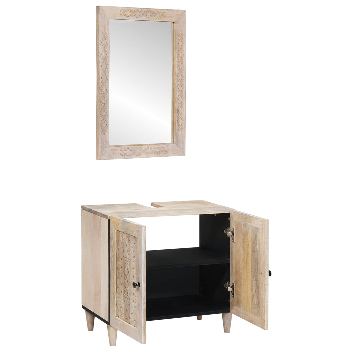 Badezimmermöbel-Set 2 stk. Weiß 62 x 33 x 58 cm Holzwerkstoff