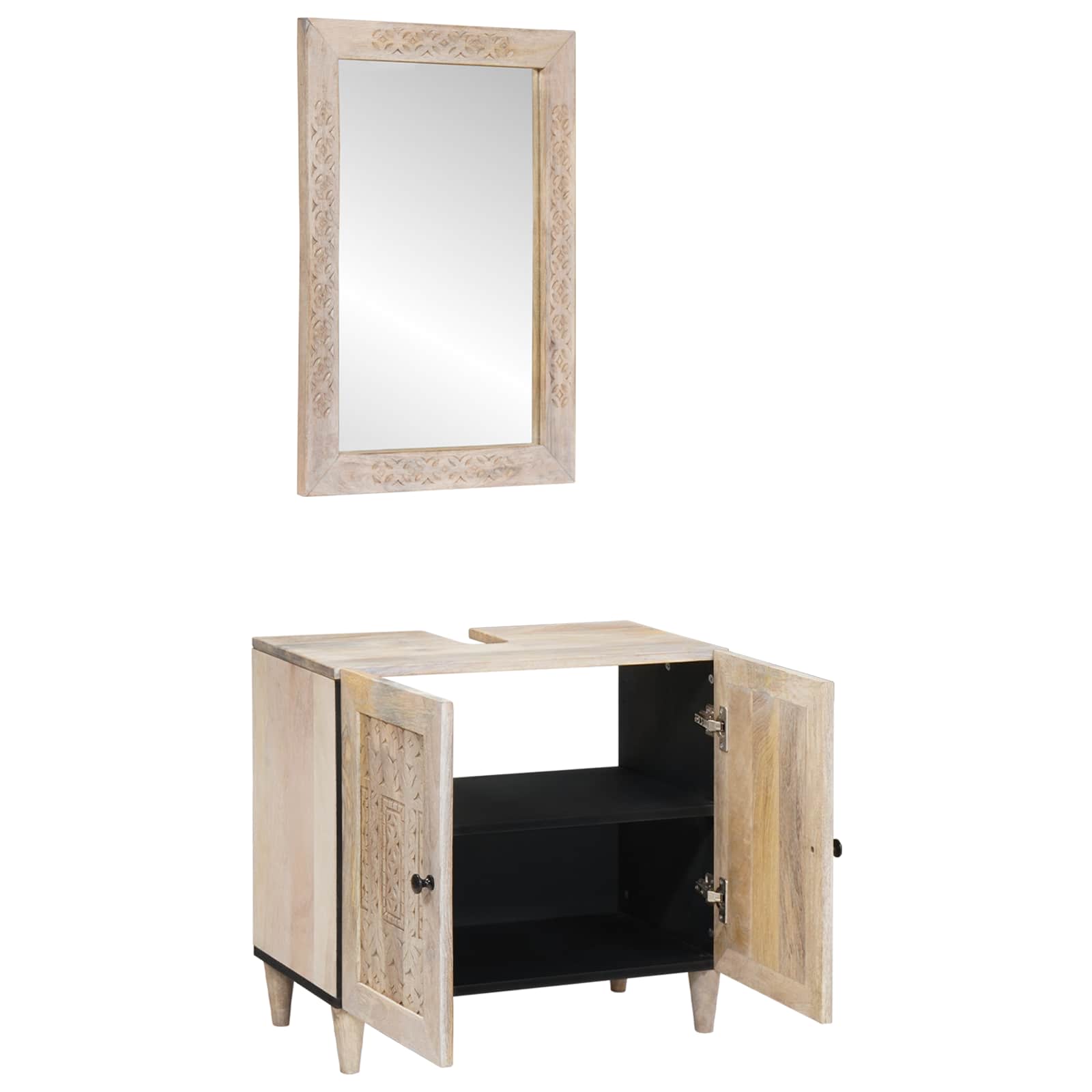 Badezimmermöbel-Set 2 stk. Weiß 62 x 33 x 58 cm Holzwerkstoff